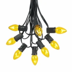 Novelty Lights 25 Feet C7 Christmas String Light Set, Vintage Holiday Hanging Light Set, Black Wire -National Tree Company Store GUEST 51a3b22d 4192 42e4 9ba0 3e4f11807551