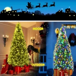 Costway 7Ft Prelit Christmas Tree, Hinged Xmas Tree With 500 Multi-Color, Warm White LED Lights, 1570 PVC Branch, 11 Lighting Modes, Metal Stand 9 Costway 7Ft Prelit Christmas Tree, Hinged Xmas Tree With 500 Multi-Color, Warm White LED Lights, 1570 PVC Branch, 11 Lighting Modes, Metal Stand -National Tree Company Store GUEST 56efe9a7 e59c 416a 9925 069cdc24467d