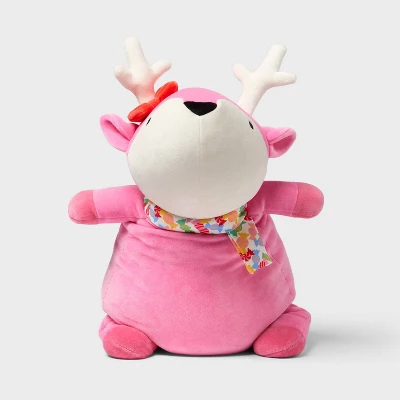 Holiday Pink Deer Weighted Plush Kids' Throw Pillow- Pillowfort™ 3 Holiday Pink Deer Weighted Plush Kids' Throw Pillow- Pillowfort™ - Image 3