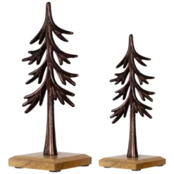 Northlight Trees On Wood Base Metal Christmas Decorations - 11.5" - Bronze - Set Of 2 -National Tree Company Store GUEST 5be37211 dc3e 4daf 9377 265b067801cc