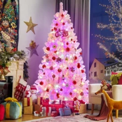 6 Ft Pink Pre-Lit Artificial Christmas Tree Snow Flocked Holiday Hinged Xmas Tree With 250 Multi-Color Led Lights 751 Branch Tips Artificial Pine Chr 11 6 Ft Pink Pre-Lit Artificial Christmas Tree Snow Flocked Holiday Hinged Xmas Tree With 250 Multi-Color Led Lights 751 Branch Tips Artificial Pine Chr -National Tree Company Store GUEST 5caff69b 977d 4bcd a618 144b0bc401b8