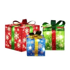 LuxenHome Set Of 3 Colored Presents Lighted Holiday Decoration Multi-Color 17 LuxenHome Set Of 3 Colored Presents Lighted Holiday Decoration Multi-Color -National Tree Company Store GUEST 5dff239c 5ff0 4f57 8901 b5117a4a2473