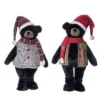Transpac Christmas Plush Lodge Standing Bear Set Of 2 Holiday Home Decorations Polyester Christmas Decor