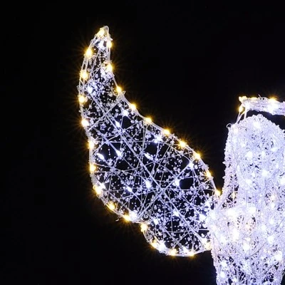 LuxenHome 5Ft Angel Playing Trumpet Outdoor Holiday Decoration With Lights White 8 LuxenHome 5Ft Angel Playing Trumpet Outdoor Holiday Decoration With Lights White - Image 8