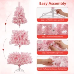 6 Ft Pink Pre-Lit Artificial Christmas Tree Snow Flocked Holiday Hinged Xmas Tree With 250 Multi-Color Led Lights 751 Branch Tips Artificial Pine Chr 10 6 Ft Pink Pre-Lit Artificial Christmas Tree Snow Flocked Holiday Hinged Xmas Tree With 250 Multi-Color Led Lights 751 Branch Tips Artificial Pine Chr -National Tree Company Store GUEST 63bfeaa2 9fa4 45d9 af5d 83e21117d68b