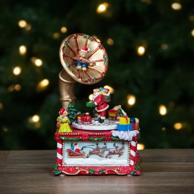 Northlight Santa Claus On Phonograph Musical Christmas Decoration - 7" 1 Northlight Santa Claus On Phonograph Musical Christmas Decoration - 7"