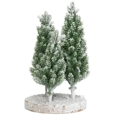 Northlight Frosted Trio Of Pine Trees Christmas Decoration - 8" - Unlit 2 Northlight Frosted Trio Of Pine Trees Christmas Decoration - 8" - Unlit - Image 2