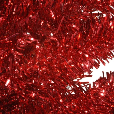 National Tree Company 6' Unlit Red Pencil Slim Tinsel Artificial Christmas Tree 520 Tips 2 National Tree Company 6' Unlit Red Pencil Slim Tinsel Artificial Christmas Tree 520 Tips - Image 2