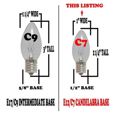 Novelty Lights 25 Feet C7 Christmas String Light Set, Vintage Holiday Hanging Light Set, Green Wire 5 Novelty Lights 25 Feet C7 Christmas String Light Set, Vintage Holiday Hanging Light Set, Green Wire - Image 5