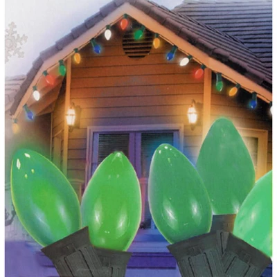 Northlight Opaque C9 Christmas String Lights - Spring Green - 24' Green Wire - 25ct 1 Northlight Opaque C9 Christmas String Lights - Spring Green - 24' Green Wire - 25ct