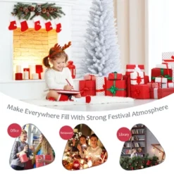 Costway 5ft Unlit Artificial Slim Pencil Christmas Tree With Metal Stand White 13 Costway 5ft Unlit Artificial Slim Pencil Christmas Tree With Metal Stand White -National Tree Company Store GUEST 71f89b54 1562 41d3 8afc 09eb7af55c88