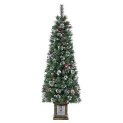 6FT Potted Christmas Tree With 140 Warm LED Lights – Artificial Outdoor Decor For Front Door, Porch, Includes Light Box, Pencil Tree 15 6FT Potted Christmas Tree With 140 Warm LED Lights – Artificial Outdoor Decor For Front Door, Porch, Includes Light Box, Pencil Tree -National Tree Company Store GUEST 75008575 088a 4f0d a0af 25fc0e14fac2