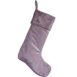 Gray And Silver Christmas Stocking β Soft Plush Fabric β Handmade In Minnesota By MerryStockings