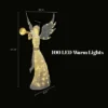 LuxenHome 5Ft Angel Playing Gold Trumpet Outdoor Holiday Decoration With Lights White, Sliver, Gold
