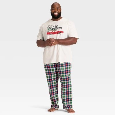 Men's "Tis The Season" Short Sleeve Holiday Matching Family Pajama Shirt - Wondershop™ Cream 2 Men's "Tis The Season" Short Sleeve Holiday Matching Family Pajama Shirt - Wondershop™ Cream - Image 2