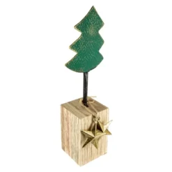 Northlight Metal Tree With Stars And Chunky Wooden Base Christmas Decoration - 16.75" - Green -National Tree Company Store GUEST 7b7b211b e9e0 4518 a412 77e63d3b42a2