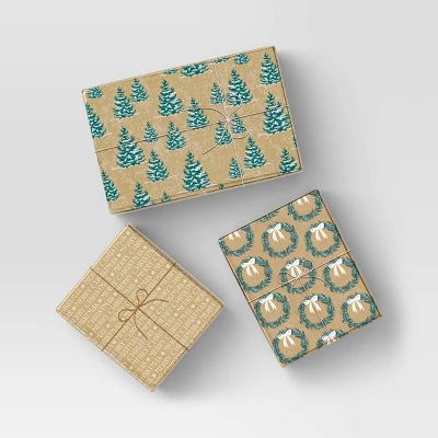 30" 3pk 180 Sq Ft Christmas Wrap Pack Wreath/Merry/Trees - Wondershop™ 1 30" 3pk 180 Sq Ft Christmas Wrap Pack Wreath/Merry/Trees - Wondershop™