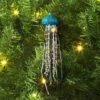 12" Christmas Iridescent Glass Jelly Fish Ornament Light Blue - Wondershop™