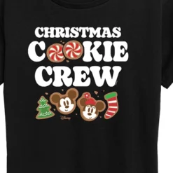 Women's - Disney - Mickey And Minnie Christmas Cookie Crew Short Sleeve Graphic T-Shirt
