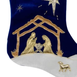 Northlight 20.5" Blue And Gold Nativity Scene Christmas Stocking With Gold Cuff 11 Northlight 20.5" Blue And Gold Nativity Scene Christmas Stocking With Gold Cuff -National Tree Company Store GUEST 7e501ec3 738e 4d0e b836 77c29064977a