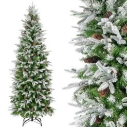 Costway 6/7.5/9 FT Flocked Christmas Tree With 671/913/1310 PE PVC Branch Tips 280/350/470 Warm White LED Lights 20 Costway 6/7.5/9 FT Flocked Christmas Tree With 671/913/1310 PE PVC Branch Tips 280/350/470 Warm White LED Lights -National Tree Company Store GUEST 7f4c97b6 52a4 4c3c 9d15 e34854459957