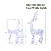 LuxenHome 3-Piece Multi-Color Snowflake Deer Family Outdoor Holiday Decoration With 340 Lights White, Multi