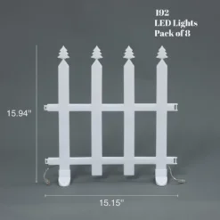 LuxenHome 8-Piece Light Show Fence Design Outdoor Holiday Decoration White 16 LuxenHome 8-Piece Light Show Fence Design Outdoor Holiday Decoration White -National Tree Company Store GUEST 83763bb0 873b 4bab b6c2 fe750b2b5cb9