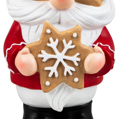 Northlight Gnome Holding Gingerbread Snowflake Cookie Christmas Decoration - 11.5" - Red 5 Northlight Gnome Holding Gingerbread Snowflake Cookie Christmas Decoration - 11.5" - Red - Image 5