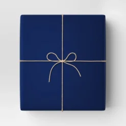 30” 25 Sq Ft Christmas Roll Wrap Solid Blue - Wondershop™