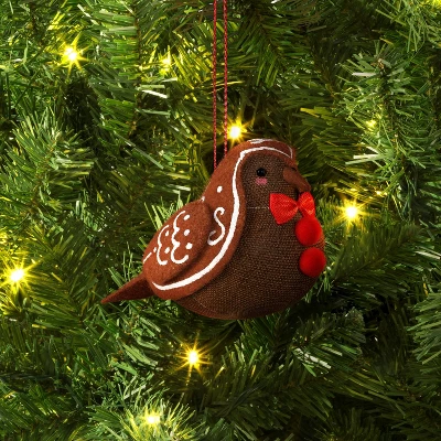 Christmas Gingerbread Fabric Bird Ornament - Wondershop™ 1 Christmas Gingerbread Fabric Bird Ornament - Wondershop™