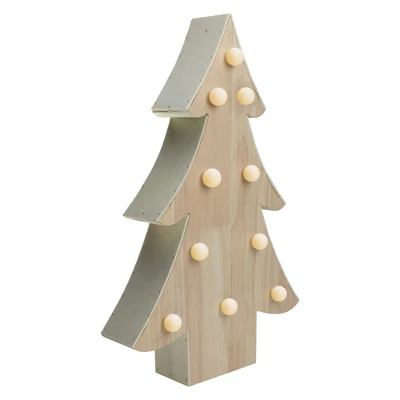 Northlight Lighted 3D Wooden Christmas Tree Decoration - 15" 2 Northlight Lighted 3D Wooden Christmas Tree Decoration - 15" - Image 2