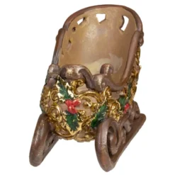 Northlight 8.75" Brown And Gold Sleigh Tabletop Christmas Decoration