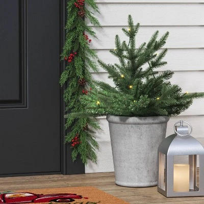 20" Pre-lit LED Battery Operated Mixed Pine Mini Christmas Artificial Pot Filler Warm White Lights - Wondershop™: Indoor/Outdoor 1 20" Pre-lit LED Battery Operated Mixed Pine Mini Christmas Artificial Pot Filler Warm White Lights - Wondershop™: Indoor/Outdoor