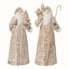 Transpac Resin Elegant Santa Figurine Set Of 2 Christmas Home Decorations For Festive Decor And Holiday Cheer