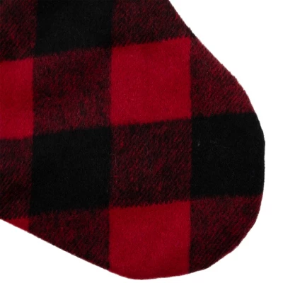 Northlight 23" Black And Red Rustic Buffalo Plaid Christmas Stocking 4 Northlight 23" Black And Red Rustic Buffalo Plaid Christmas Stocking - Image 4