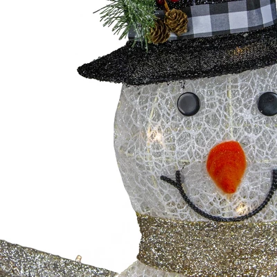 Northlight 49" White And Black LED Lighted Snowman With Top Hat Christmas Outdoor Decoration 2 Northlight 49" White And Black LED Lighted Snowman With Top Hat Christmas Outdoor Decoration - Image 2