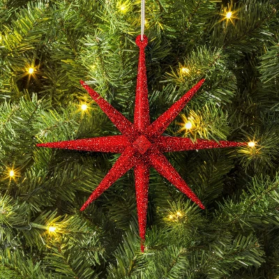 5.8" Christmas Plastic Spike Starburst Ornament Red - Wondershop™ 1 5.8" Christmas Plastic Spike Starburst Ornament Red - Wondershop™