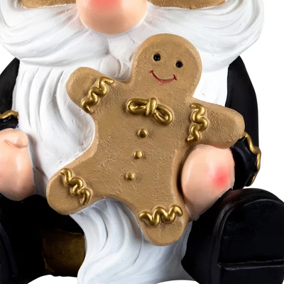 Northlight Gnome Holding Gingerbread Man Cookie Christmas Decoration - 13" - Black 4 Northlight Gnome Holding Gingerbread Man Cookie Christmas Decoration - 13" - Black - Image 4