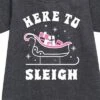 Girls' - Instant Message - Here To Sleigh Christmas Graphic Short Sleeve Fleece Dress