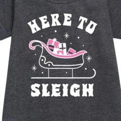 Girls' - Instant Message - Here To Sleigh Christmas Graphic Short Sleeve Fleece Dress