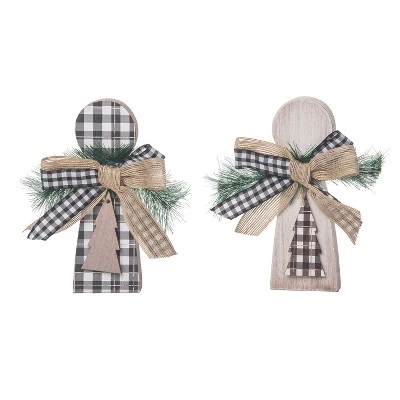 Transpac Rustic Angel Shaped Decor Set Of 2 MDF Christmas Home Decorations Decorative Objects For Holiday Cheer 1 Transpac Rustic Angel Shaped Decor Set Of 2 MDF Christmas Home Decorations Decorative Objects For Holiday Cheer