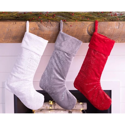 Gray And Silver Christmas Stocking – Soft Plush Fabric – Handmade In Minnesota By MerryStockings 2 Gray And Silver Christmas Stocking – Soft Plush Fabric – Handmade In Minnesota By MerryStockings - Image 2