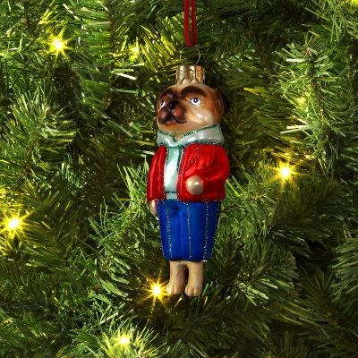 Christmas Glass Pug Dog Ornament - Wondershop™ 1 Christmas Glass Pug Dog Ornament - Wondershop™