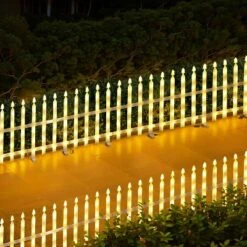 LuxenHome 8-Piece Light Show Fence Design Outdoor Holiday Decoration White 13 LuxenHome 8-Piece Light Show Fence Design Outdoor Holiday Decoration White -National Tree Company Store GUEST a00950dc 3e63 485d 9bac a6485ebee90a