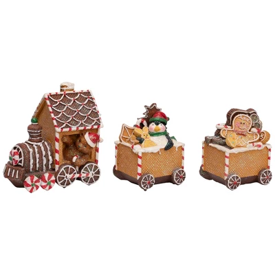 Northlight Gingerbread Candy Cane Train With Gingerbread Man Christmas Decoration - 5.5" 2 Northlight Gingerbread Candy Cane Train With Gingerbread Man Christmas Decoration - 5.5" - Image 2
