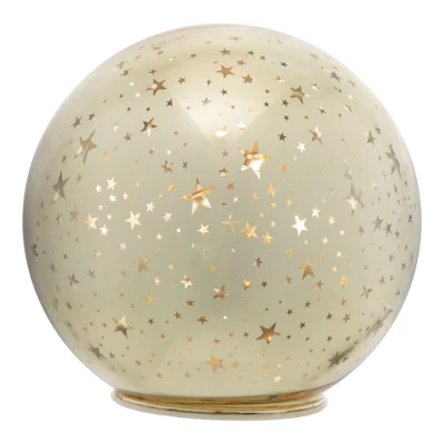 Northlight LED Lighted Stars Glass Globe Christmas Decoration - 6" - Gold 3 Northlight LED Lighted Stars Glass Globe Christmas Decoration - 6" - Gold - Image 3