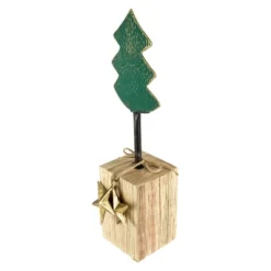 Northlight Metal Tree With Stars And Chunky Wooden Base Christmas Decoration - 16.75" - Green -National Tree Company Store GUEST a32467ac 5b7b 4024 b073 fdaa32ec9744