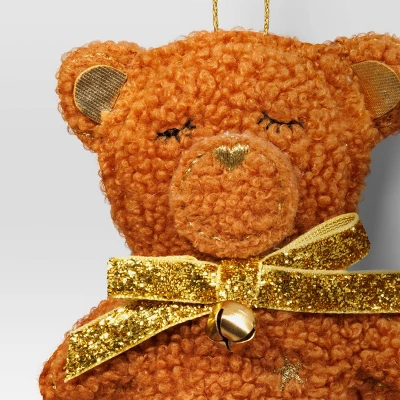 5" Christmas Fabric Teddy Faux Shearling Ornament - Wondershop™ 2 5" Christmas Fabric Teddy Faux Shearling Ornament - Wondershop™ - Image 2