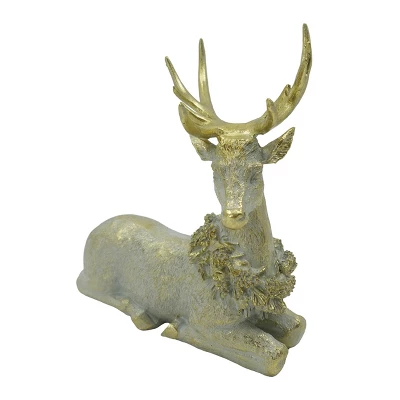 Transpac Golden Reindeer Figurine Resin Christmas Decor Tabletop Holiday Gift Festive Indoor Decoration 1 Transpac Golden Reindeer Figurine Resin Christmas Decor Tabletop Holiday Gift Festive Indoor Decoration