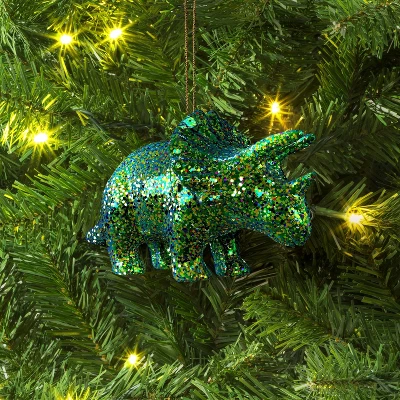 5" Christmas Plastic Chunky Glitter Dinosaur Ornament Green - Wondershop™ 1 5" Christmas Plastic Chunky Glitter Dinosaur Ornament Green - Wondershop™
